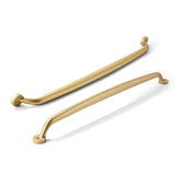 CABDM 5 Pack 12 inch Hole Center Brushed Gold Cabinet Pulls - Heavy Duty Solid Drawer Matte Gold Hardware Handles Kitchen Vanity