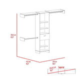 Tuhome Manchester 250 Closet System, Five Open Shelves, One Drawer, Three Metal Rods -Dark Walnut