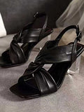 Shoetopia Women'S Block Heel Sandal,Black,7,B0BSCB5T8B