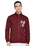 Fyltr Men'S Casual Stand Collar Jacket With Rib Details - Full Zipper | Full Sleeve Branding | Casual Winterwear For Men,Berry Cherry,Berry Cherry,2Xl