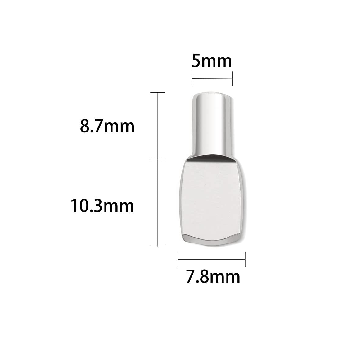 5mm Shelf Pegs Pins,60 Pieces Cabinet Furniture Spoon Shape Support Pegs for Shelves Nickel Plated