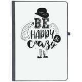 Udnag Ruled Notebook Diary Happy | Be Happy And Crazy Bonus, [A5 80Pages 80Gsm]