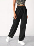 Leriya Fashion Cargo Women Casual High Rise Trouser (Lf-Tr976-01_Midnight, Small