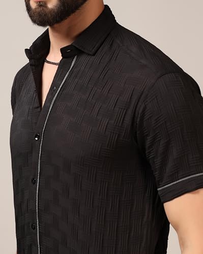 Toplot Men'S Regular Fit Casual Shirt (Chatai-Shirt-5174-Black-M),Black,,B0CYH1TV65