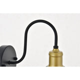 Living District Felicity 1-Light Metal Wall Sconce In Brass And Black