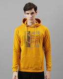 Adro Men'S Cotton Blend Neck Hooded Sweatshirt (H24-Bcl-Mu_Mustard