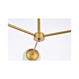 Living District Briggs 3-Light Mid-Century Metal Pendant In Brass And White