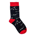 The Tie Hub Math Equations Black & Red Bright Socks For Men Cotton Crew Socks
