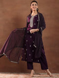 Libas Women'S Silk Blend Kurta Set (Gs1019 Burgundy S