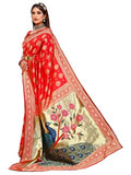 GRECIILOOKS Saree For Women | Golden Saree For Women | Cotton Silk Saree For Women (GL-S2339-RED)