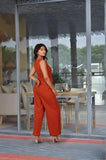 Anni Designer Women'S Rayon Viscose Straight Solid Kurta With Pant (Imperia Orange_L_Orange_Large),Orange,L,Rayon,Casual,