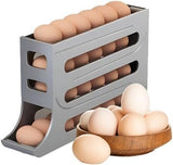 gs GREATERSCAP Plastic Automatic RollDown Egg Dispenser for Refrigerator | 4Tier Rectangular Rolling Egg Holder Organizer | Sp