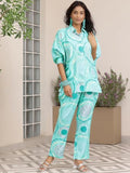 Libas Womens Printed Silk Blend Co-Ord Set For Women Blue Xl 39020