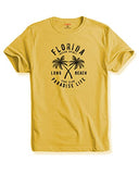 Adro Florida Paradise Life Mens Printed T-Shirt (Xl, Light Yellow)