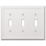 Amerelle 149Tttw Chelsea Wallplate, 3 Toggle, Steel, White, 1-Pack