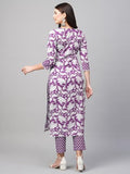 Gosriki Women'S Rayon Viscose Straight Printed Kurta With Pant (Pustak Begani-Vks02-Gs_S_Begani_Small),Begani,,B0F1T25WM3