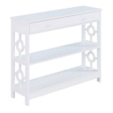 Convenience Concepts Ring 1 Drawer Console Table with Shelves, White