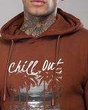 Adro Men'S Cotton Neck Hooded Sweatshirt (H24-Chill-Br_Downtown Brown,Downtown BrownApparel,XL