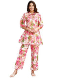 GRECIILOOKS Women's RAYON ETHNIC CO-ORD SET Standard Length Kurta (GL-W1938&TR960_PINK_M)
