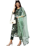 Gosriki Women'S Cotton Blend Printed Straight Kurta With Pant & Dupatta (Itta Nw-Dark Green_3Xl-Go_Dark Green_Xxx-Large),Dark Green,3,B0BBRKJ4XP