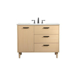 Elegant Decor Baldwin 42 Solid Wood And Mdf Bathroom Vanity In Maple