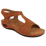 Shoetopia Women'S Block Heel Sandal,Tan,5,B0BSC9R1PC