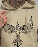 Adro Men'S Cotton Neck Hooded Sweatshirt (H24-Bird-Be_Beige,BeigeApparel,2XL