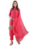 Gosriki Women'S Rayon Blend Straight Printed Kurta With Pant & Dupatta (Stree Pink-Vks02-Gs_M_Pink_Medium),Pink,,B0DJWFMCQ6