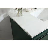 Elegant Decor Penn 36 Aluminum Alloy Mdf Single Bathroom Vanity In Green