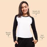Enamor Women'S Solid Slim Fit T-Shirt (E307_Black/Bright White M)