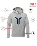 Adro Men'S Cotton Neck Hooded Sweatshirt (H22-M-Lnn-Gr_Grey_L)