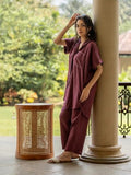 Gosriki Women'S Rayon Viscose Straight Solid Kurta With Pant (Wareya Wine-Gs_Xxl_Wine_Xx-Large),Wine,2,B0F631MYVH