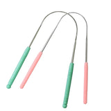 Bumgum U Shape Tongue Scraper (Pack Of 2) Green & Pink | Stainless Steel