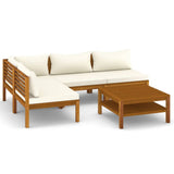 vidaXL Patio Lounge Set 5 Piece, Patio Furniture Set for Outdoor Garden, Sectional Sofa with Cushions, Corner Sofa, Retro Style,