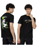 Lookmark Men'S Printed Pure Cotton Oversized Round Neck Longline Drop Shoulder Short Sleeve Tshirt (Az-Lm-P1-Mt19 Black-S)