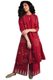 Gosriki Women'S Rayon Viscose A-Line Printed Kurta With Palazzo (Chaurya Red-Vks01-Gs_L_Red_Large),Red,,B0FDBF96MF
