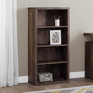 Monarch Specialties Bookcase - Sturdy Etagere With 3 Adjustable Book Shelves - 48  H (Brown)
