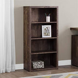 Monarch Specialties Bookcase - Sturdy Etagere With 3 Adjustable Book Shelves - 48  H (Brown)