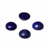 20pcs 6mm Natural Stone No Hole Lapis Lazuli Semicircle Smooth Cabochons Beads Healing Chakra Crystal Stone Bead for Jewelry Mak