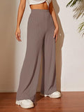 Toplot Women'S Ribbed Knit Wide-Leg Pants(Jqrd-Trouser-5252- Brown-30),Brown,30,B0F296RNH4