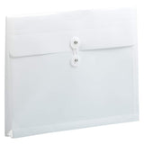 JAM PAPER Plastic Envelopes with Button & String Tie Closure - Letter Booklet - 9 3/4 x 13 - White - 12/Pack