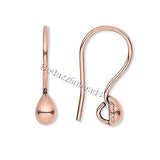 10 Antiqued Copper Teardrop Fishhook Hook Earwire Earring Findings With Loop