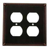 Cosmas 44013-ORB Oil Rubbed Bronze Double Duplex Electrical Outlet Wall Plate