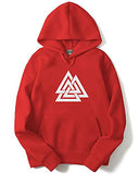 Adro Men'S Cotton Neck Hooded Sweatshirt (H21-M-Tkt-Rd_Red_L)
