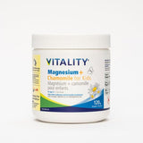VITALITY Magnesium + Chamomile for Kids and Teens (Ages 3-17) Sugar-Free Drink Powder for Calming Support, Third Party Tested, U