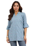 Libas Women'S Cotton Printed Straight Kurti (29634_Blue_Xl)