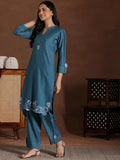 Libas Women'S Silk Blend Co Ord Set (49148 Blue M