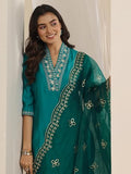 Libas Women'S Silk Blend Kurta Sets (Gs1093_Turquoise_L)