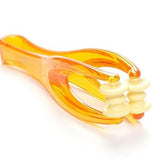 Manual Acupressure Dual Roller Finger Massage Stick Plastic Manual Massager Orange