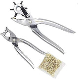 Wagela 2 In 1 Leather Belt Hole Punch And Snap Button Setter Tool Kit Pliers Hand Tool Metal Household For Leather Craft Belt, W